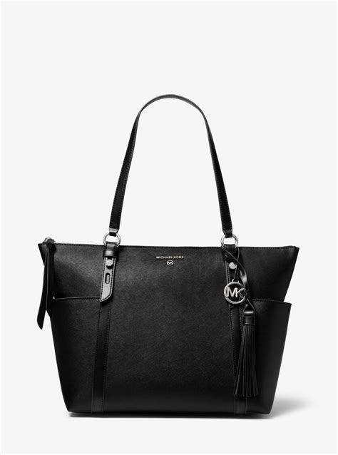 michael michael kors nomad large saffiano leather top-zip tote bag